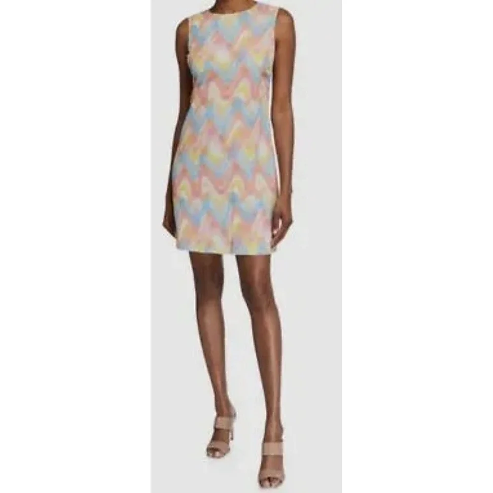 NWT Missoni Chevron‎ Zig Zag Pastel Sleeveless Shift Dress Luxury 44 8 $470